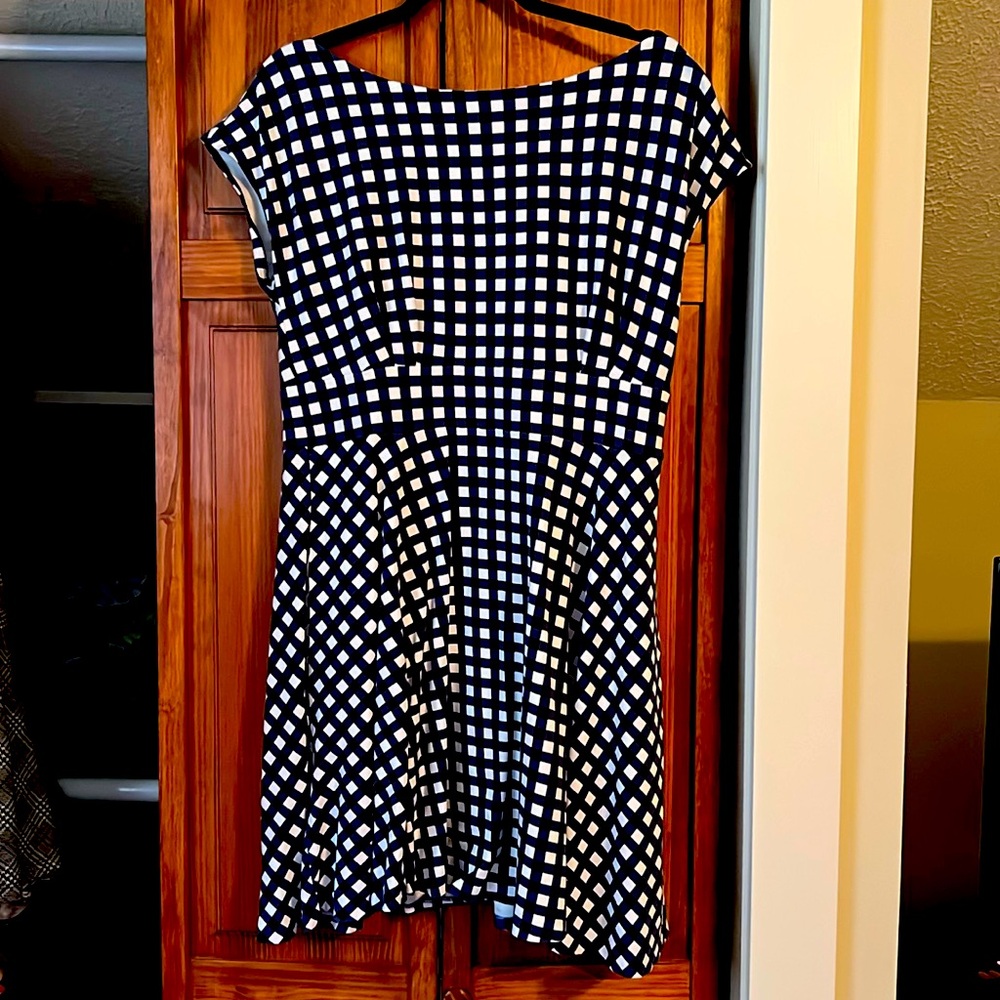 Kate Spade Navy Gingham Fiorella Dress xl